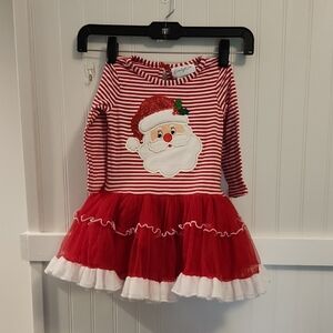Emily Rose Red and White Formal Dress with Santa Appliqué